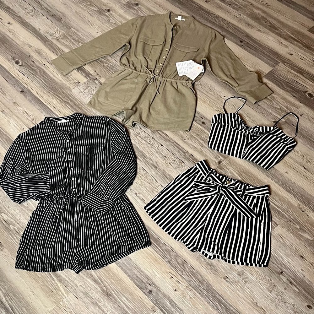 GROUP OF 3 Billabong Romper Playsuits & Shorts/ Top Combo - ALL SIZE MEDIUM